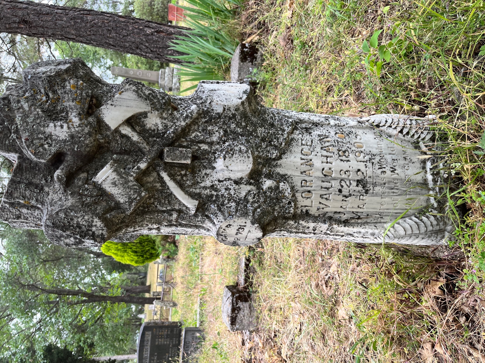 El Dorado Cemetary, Florance Vaughan tombstone