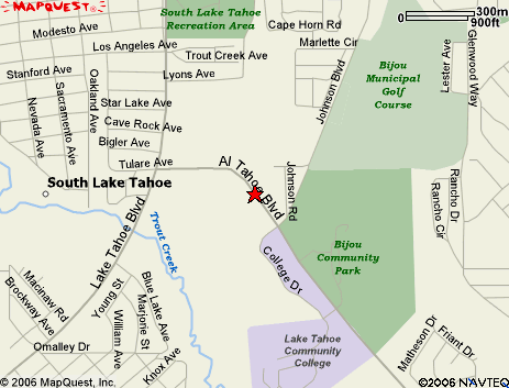 Map of South Lake Tahoe Juvenile Treatment Center