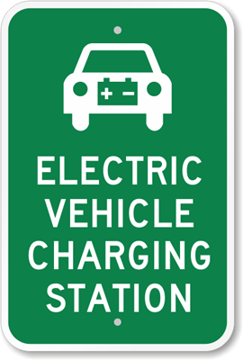 image of an electric vehicle charging station sign