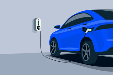Image of an electric car charging the battery
