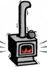 image of a hot wood stove 