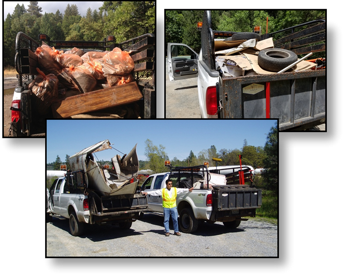 image of trash in trucks